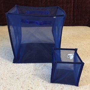 Storage Bin Collapsible Set of 2 in Mesh Navy